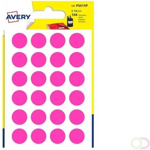 AVERY Handbeschrijfbare markeringspunten Ã 15 mm roze handbeschrijfbaar PSA15P